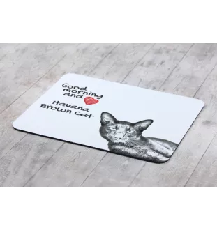 Hawana Brązowa podkładka pod mysz z kotem Art-Dog