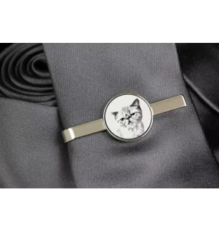 Exotic Shorthair - cat tie clip, personalized tie clip, unique gift for men from Art-Dog brand
