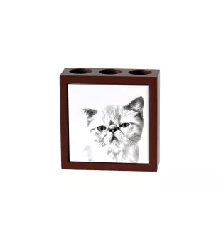 Exotic Shorthair - pen holder with a cat, desk organizer with a print, personalized desk decoration by Art-Dog brand