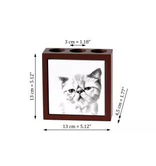Exotique à poil court - porte-stylo avec un chat, organiseur de bureau avec impression, décoration de bureau personnalisée de la marque Art-Dog