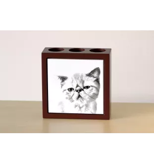 Exotic Shorthair - pen holder with a cat, desk organizer with a print, personalized desk decoration by Art-Dog brand