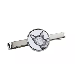 Havana brown Cat - cat tie clip, personalized tie clip, unique gift for men from Art-Dog brand
