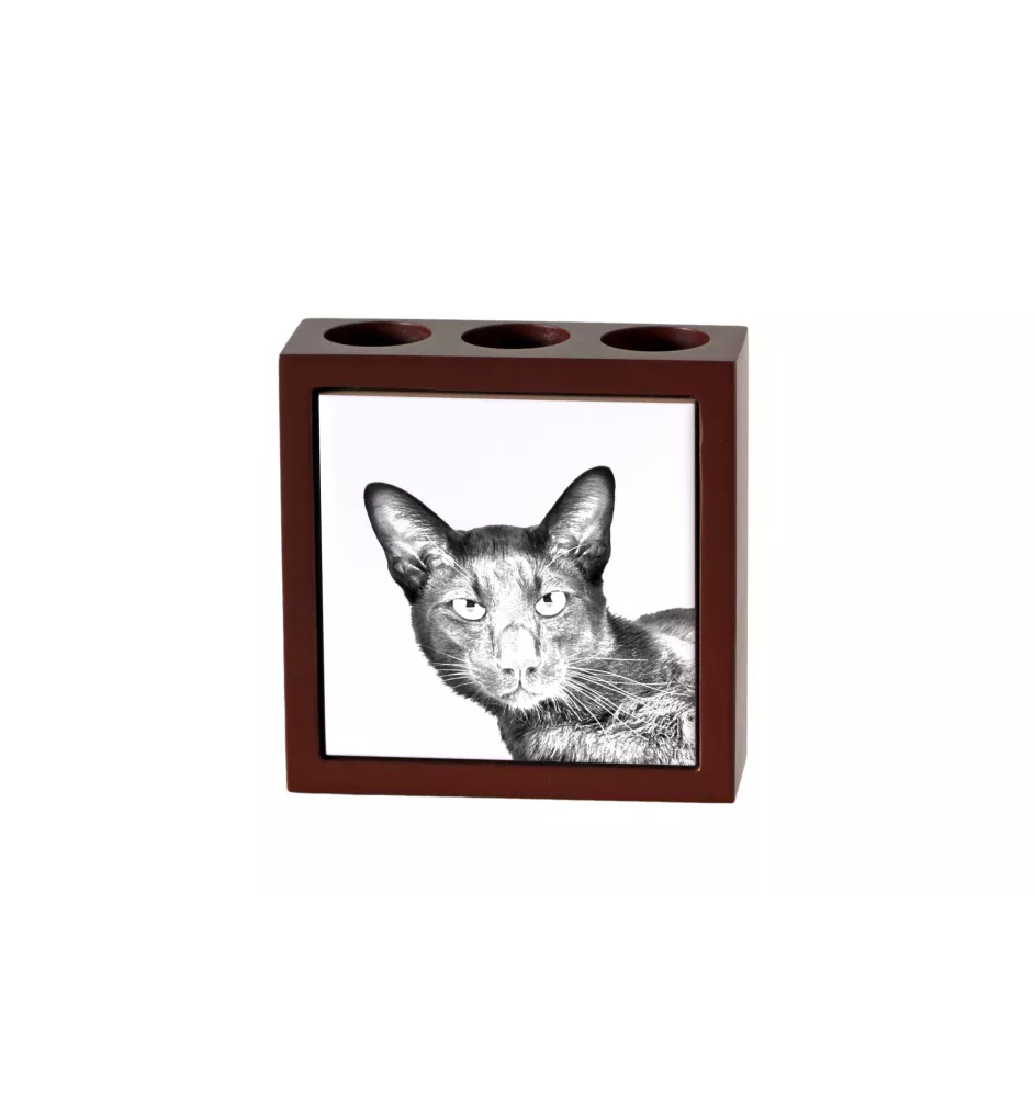 Chat Havana brown - porte-stylo avec un chat, organiseur de bureau avec impression, décoration de bureau personnalisée de la marque Art-Dog