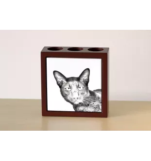 Hawana Brązowa stojak na długopisy z kotem Art-Dog