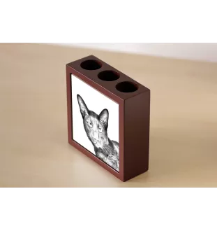 Hawana Brązowa stojak na długopisy z kotem Art-Dog