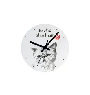 Exotique à poil court - horloge murale avec un chat, horloge de table avec impression, décoration personnalisée de la maison de la marque Art-Dog