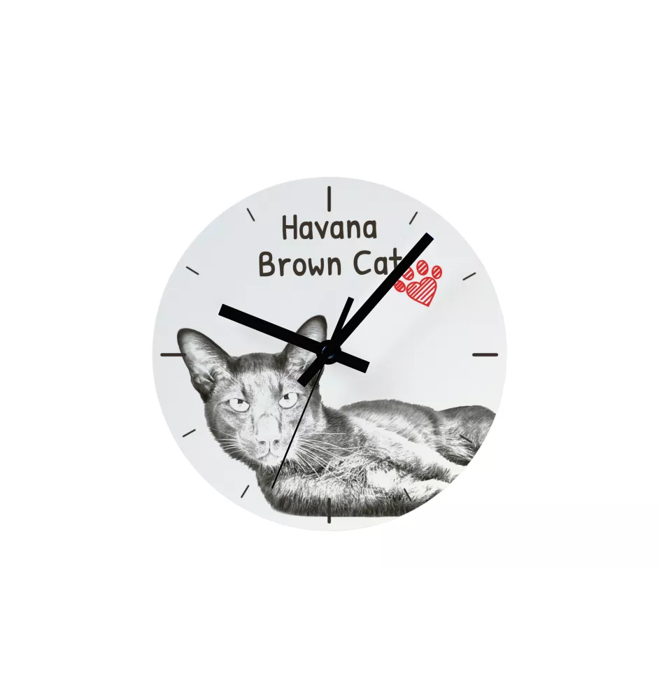 Havanna braun Katze - Wanduhr mit Katze, Regal Uhr mit Druck, personalisierte Hausdekoration von Art-Dog.