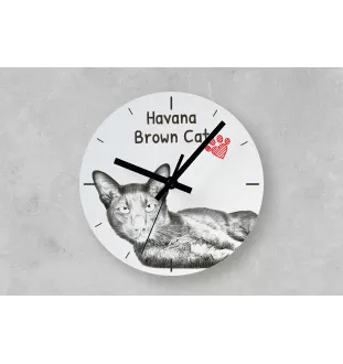 Chat Havana brown - horloge murale avec un chat, horloge de table avec impression, décoration personnalisée de la maison de la marque Art-Dog