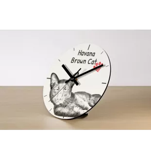 Chat Havana brown - horloge murale avec un chat, horloge de table avec impression, décoration personnalisée de la maison de la marque Art-Dog