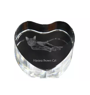 Havanna braun Katze - Kristalluhr mit Katzenbild, Herzregal-Uhr, personalisierte Standuhr von Art-Dog.
