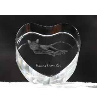 Havanna braun Katze - Kristalluhr mit Katzenbild, Herzregal-Uhr, personalisierte Standuhr von Art-Dog.