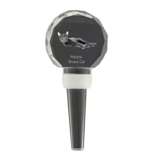 Hawana Brązowa grubszy stopper do wina z kotem Art-Dog