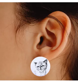 Egzotyczny krótkowłosy kolczyki z kotem mały Art-Dog