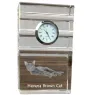 Havana brown Cat - glass clock with a photo, photo of a cat in crystal, personalized standing office clock by Art-Dog brand