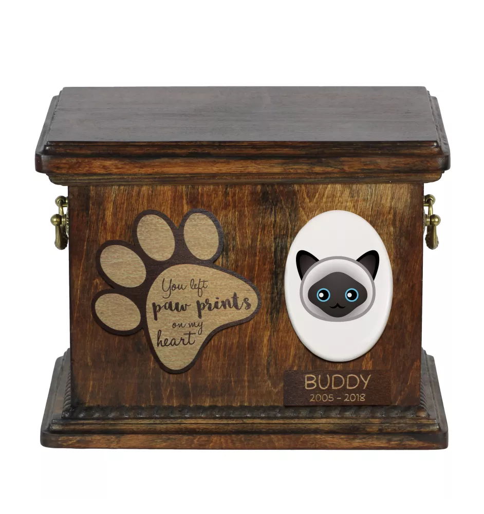 Himalayan - urn for cat ashes, personalized urn with engraving, commemorative box for cat ashes by Art-Dog brand