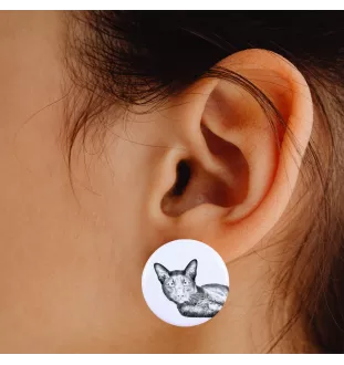 Chat Havana brown - boucles d'oreilles avec votre chat bien-aimé, photo personnelle, accessoire parfait pour les amoureux des chats de la marque Art.-Dog