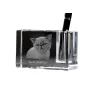 Exotique à poil court - Porte-stylos, organiseur en cristal avec photo de chat, décoration de bureau unique par la marque Art-Dog
