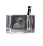 Exotique à poil court - Porte-stylos, organiseur en cristal avec photo de chat, décoration de bureau unique par la marque Art-Dog