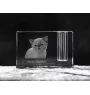 Exotique à poil court - Porte-stylos, organiseur en cristal avec photo de chat, décoration de bureau unique par la marque Art-Dog