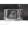 Exotique à poil court - Porte-stylos, organiseur en cristal avec photo de chat, décoration de bureau unique par la marque Art-Dog