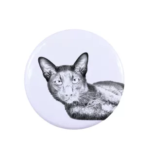 Hawana Brązowa przypinka z kotem mała Art-Dog