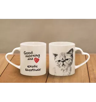 Exotic Shorthair - cat mug, adorable heart-shaped handle mug, universal gift from Art-Dog brand