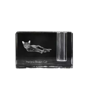 Hawana Brązowa penholder kryształowy z kotem Art-Dog