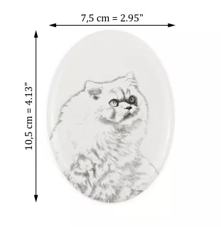Himalayan Cat - commemorative plaque with a cat photo, tombstone with a print, personalized oval plaque from the Art-Dog brand