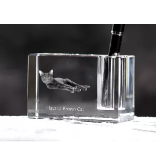 Hawana Brązowa penholder kryształowy z kotem Art-Dog
