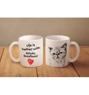 Egzotyczny krótkowłosy kubek z kotem life is better Art-Dog