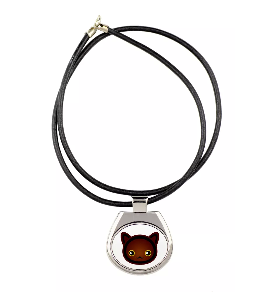 Havana Brown - collier pendentif avec une illustration sur une chaîne en cuir de la marque Art-Dog