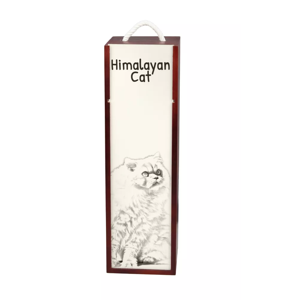 Himalayakatze - Weinbox mit Katze, Alkoholbox mit Grafik, personalisierte Geschenkbox der Marke Art-Dog