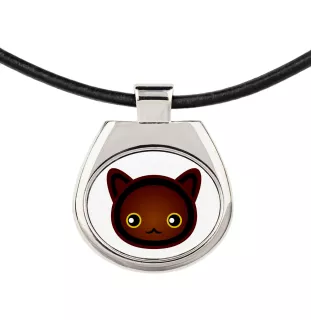 Havanna-Braun - Anhänger-Halskette mit Grafik auf einem Riemenkettchen der Marke Art-Dog