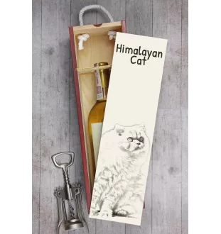 Chat de l'Himalaya - boîte à vin avec un chat, boîte à alcool avec une illustration, boîte personnalisée pour cadeau de la marque Art-Dog