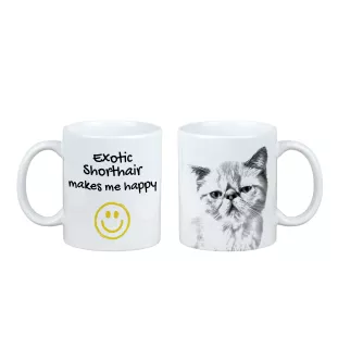 Exotique à poil court - tasse avec un chat, une tasse joyeuse pour les amoureux des chiens, un cadeau personnalisé de la marque Art-Dog