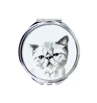 Exotique à poil court - miroir de poche avec un chat, miroir personnalisé pour sac à main, miroir compact avec impression de la marque Art-Dog