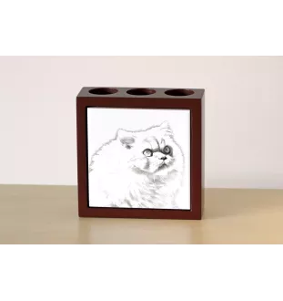 Himalayan Cat - pen holder with a cat, desk organizer with a print, personalized desk decoration by Art-Dog brand