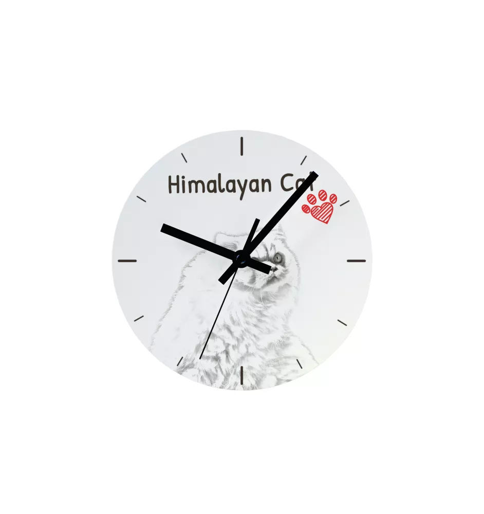 Chat de l'Himalaya - horloge murale avec un chat, horloge de table avec impression, décoration personnalisée de la maison de la marque Art-Dog