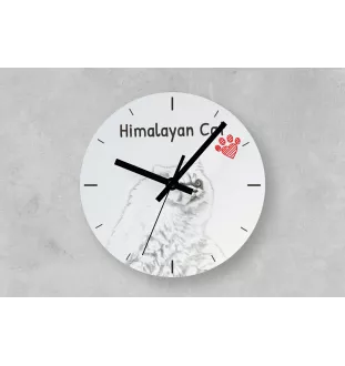 Himalayakatze - Wanduhr mit Katze, Regal Uhr mit Druck, personalisierte Hausdekoration von Art-Dog.