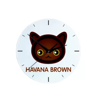 Hawana Brązowa zegar z kotem Art-Dog