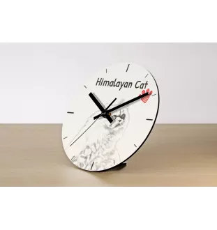 Himalayakatze - Wanduhr mit Katze, Regal Uhr mit Druck, personalisierte Hausdekoration von Art-Dog.