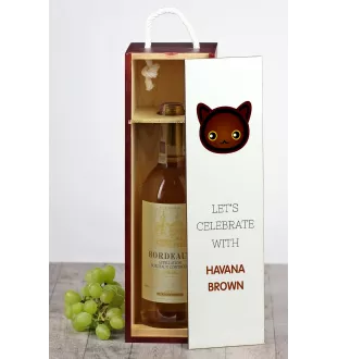 Hawana Brązowa pudło na wino z kotem Art-Dog