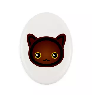 Havana Brown - une plaque funéraire en céramique avec une illustration et un texte de la marque Art-Dog