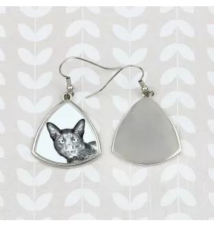Havanna braun Katze - Katzenohrringe, hängende Ohrringe mit Bild, personalisierter Schmuck mit dem Aufdruck der Marke Art-Dog