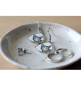 Havanna braun Katze - Katzenohrringe, hängende Ohrringe mit Bild, personalisierter Schmuck mit dem Aufdruck der Marke Art-Dog