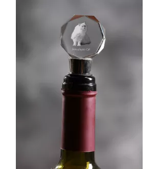 Himalayan Cat - Bottle stopper, crystal wine stopper with cat photo, personalised gift for bartender by Art-Dog brand