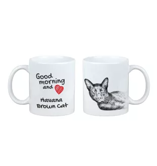 Hawana Brązowa kubek z kotem good morning Art-Dog