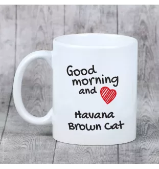 Hawana Brązowa kubek z kotem good morning Art-Dog