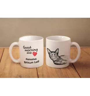 Hawana Brązowa kubek z kotem good morning Art-Dog