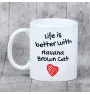 Hawana Brązowa kubek z kotem life is better Art-Dog